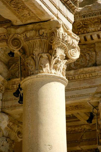 istock Archaeological column detail from from building exterior 1389521349