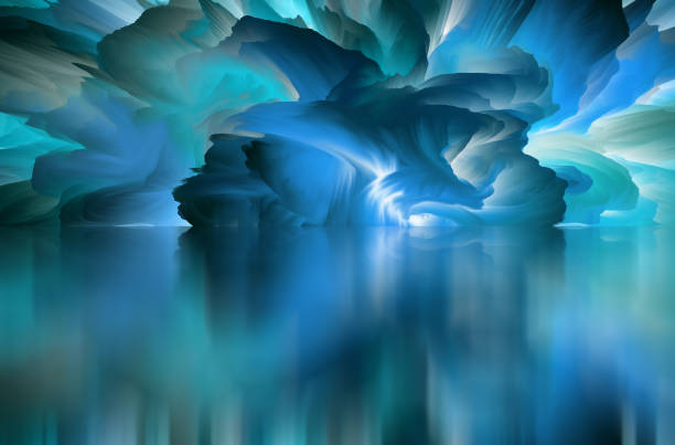 istock Magical world. Abstract Landscape, surreal lake and reflections. art, creativity and imagination. 3d illustration 1389526221