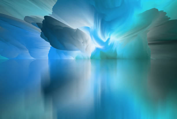 istock Magical world. Abstract Landscape, surreal lake and reflections. art, creativity and imagination. 3d illustration 1389526308