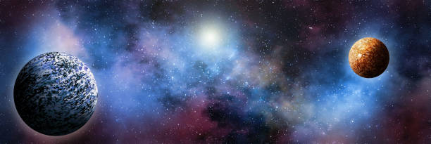 istock Unknown planet from outer space. Space nebula. Cosmic cluster of stars. Outer space background. 3D Illustration 1389527063