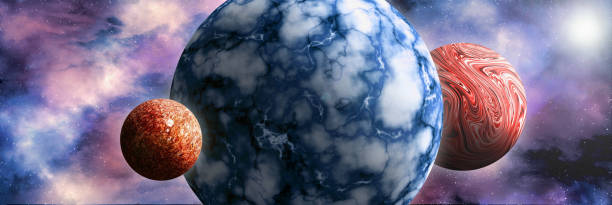 istock Unknown planet from outer space. Space nebula. Cosmic cluster of stars. Outer space background. 3D Illustration 1389527065