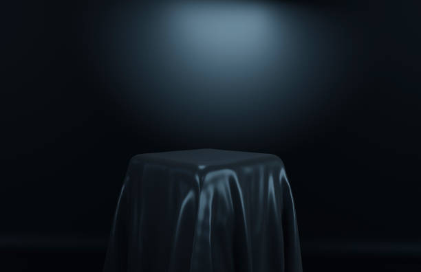 istock Empty Cloth Fabric On Pedestal Black Colors Display Background 1389527248