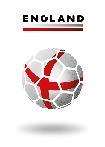 England soccer ball on white background