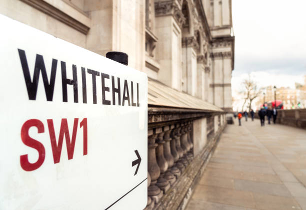 Whitehall sign in central London stock photo