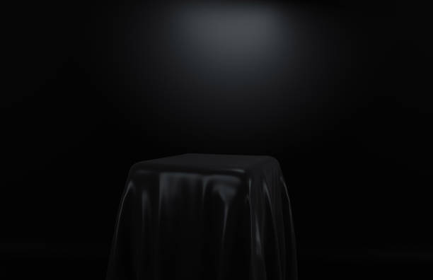 istock Minimal Pedestal With Silk Cloth Dark Turquoise Colors Presentation Background Presentation Concept 3D Rendering 1389527648