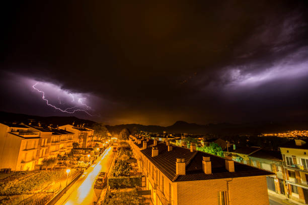 istock Lightning in Olot, La Garrotxa, Girona, Spain 1389528634