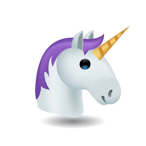 einhorn-emoji-vektor-illustration - unicorn stock-grafiken, -clipart, -cartoons und -symbole
