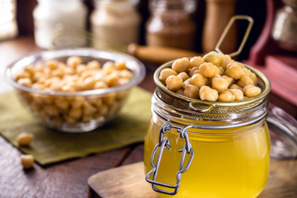 istock compote with aquafaba, a liquid extracted from chickpeas, used as a homemade and inexpensive ingredient in vegan or vegetarian recipes 1389529002