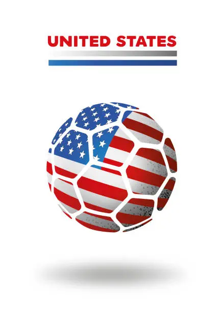 Vector illustration of United States soccer ball on white background