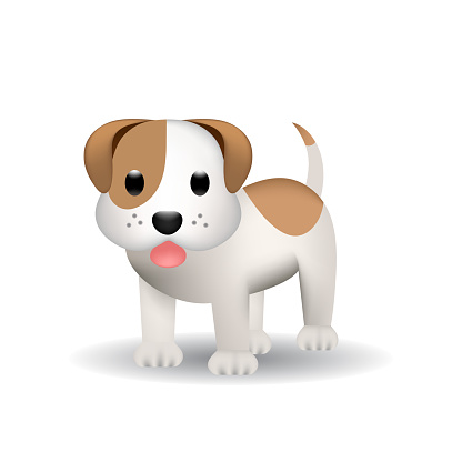 Dog vector emoji illustration isolated on white background. Dog Vector Flat Icon.