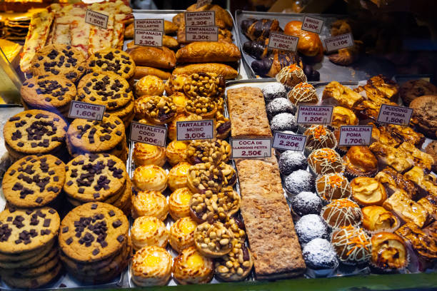 istock Showcase of Catalan pastry shop 1389537018