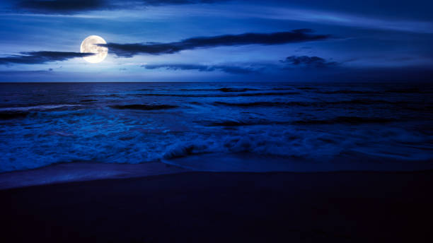 istock calm sea scenery at night 1389538112