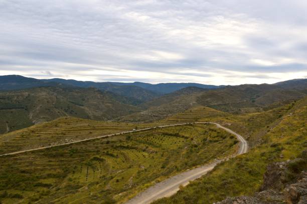 istock Mountain landscape with forest track and van going up. 1389538624