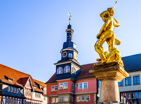 historic buildings at the old town of Eisenach - germany - photo