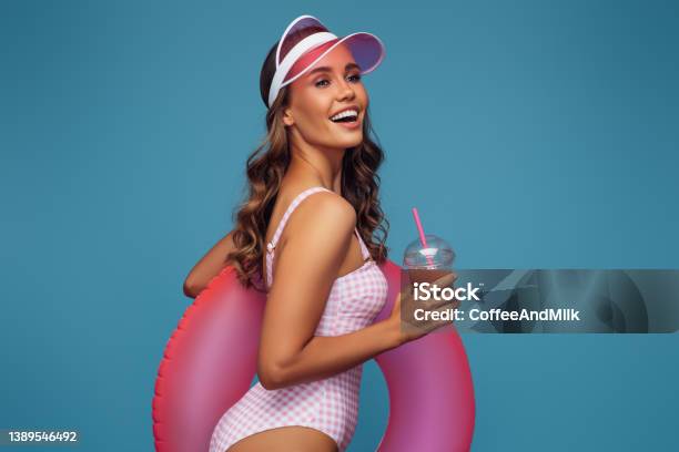 Beautiful Girl Ready For The Beach Stock Photo - Download Image Now - Swimwear, Fashion, Drinking