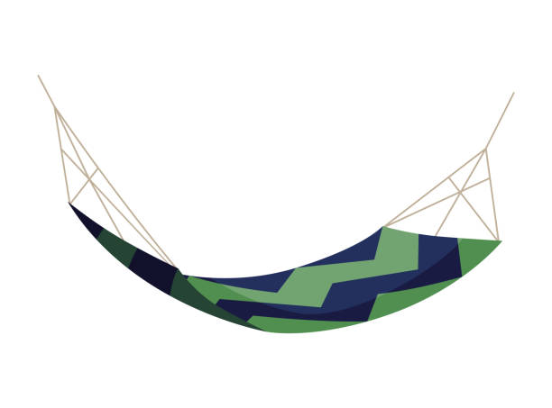 istock Hammock colorful. Summer recreation, relaxing, sleeping or resting accessory. Hanging fabric rope swinging. Modern relax decoration 1389548493