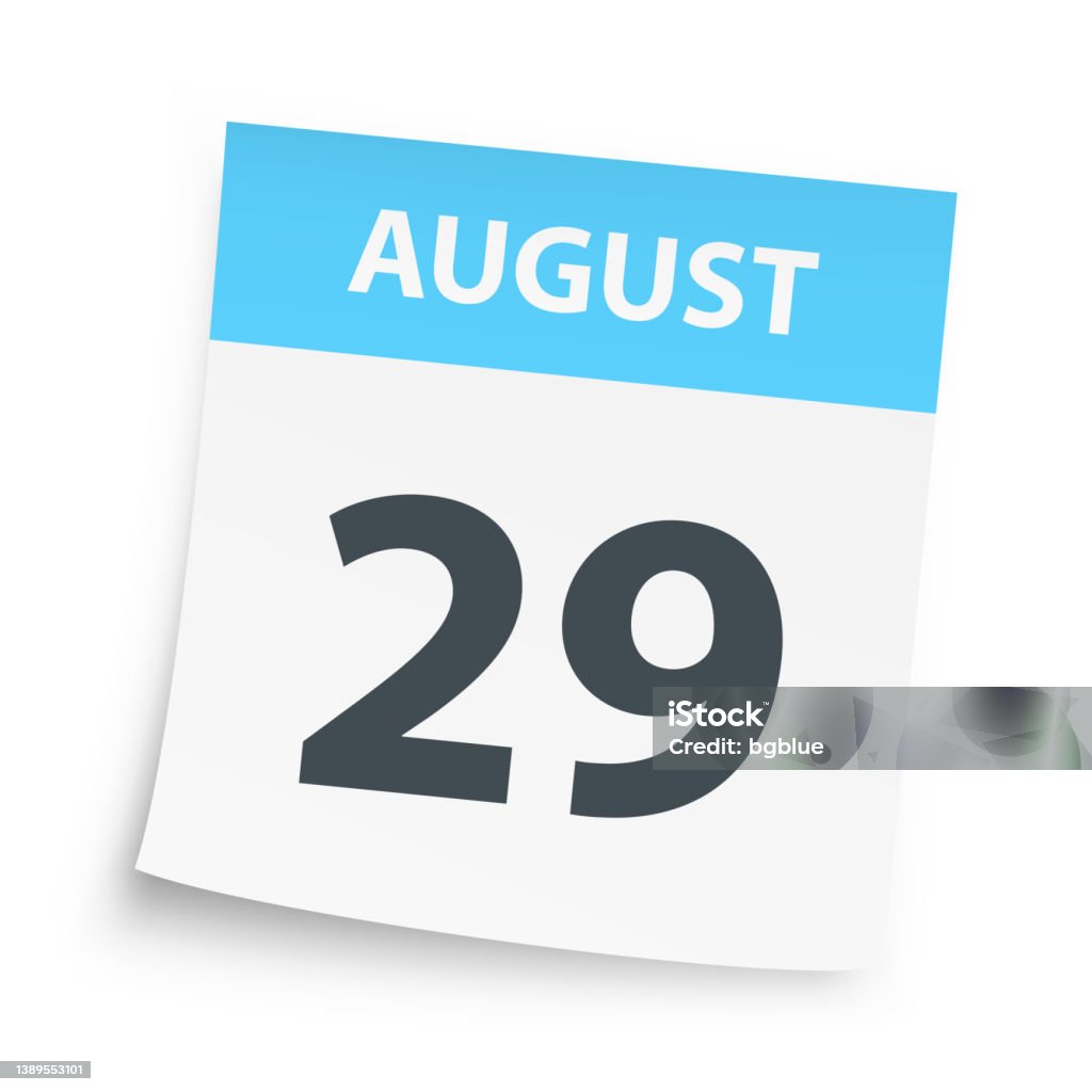 August 29 Daily Calendar On White Background Stock Illustration august-29-daily-calendar-on-white-background-stock-illustration