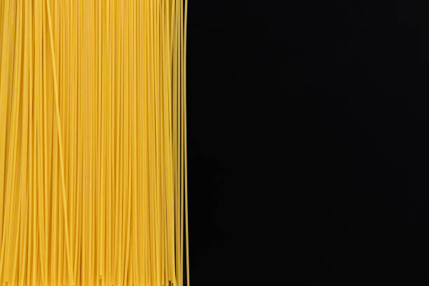 frame with uncooked italian spaghetti, close up
