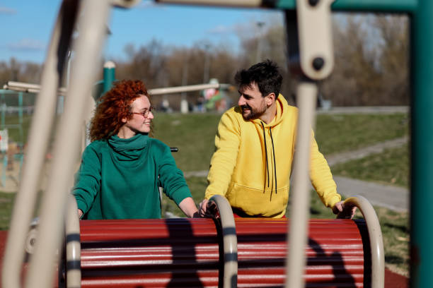 istock Two millennials friends exercising outside 1389556547
