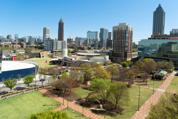 istock Atlanta Centennial Park Skyline Aerial View 1389557618