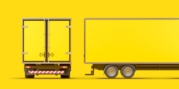 istock Long trailer isolated over bright background. Mockup 1389557662