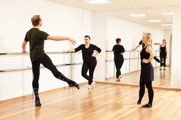 istock Group of women doing ballet studying 1389564640