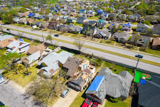 istock Houses Destroyed by Tornado 1389576110