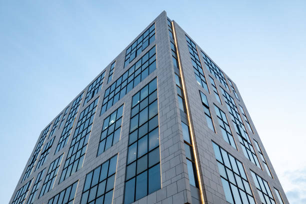 istock Facade of modern building in business district 1389576365