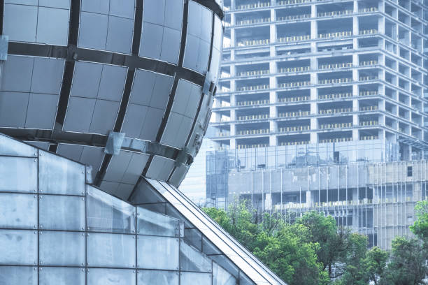 istock Facade of modern building in business district 1389577022