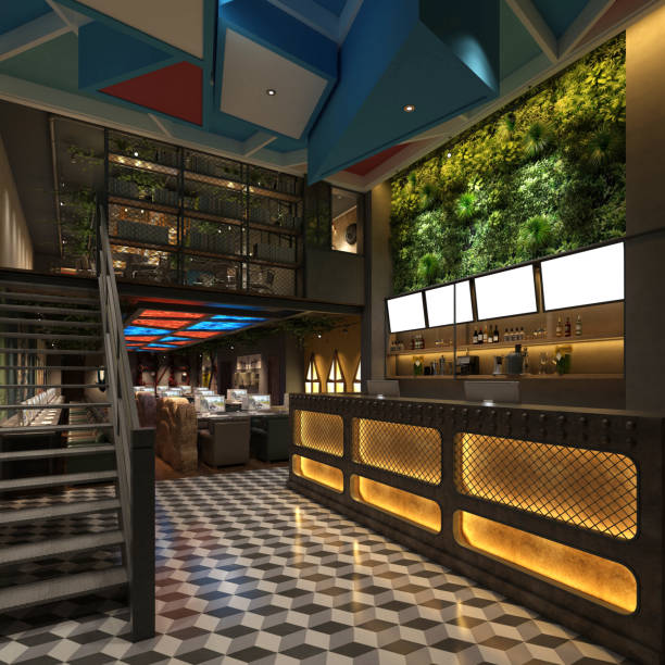 istock 3d render of restaurant bar and cafe interior 1389578898