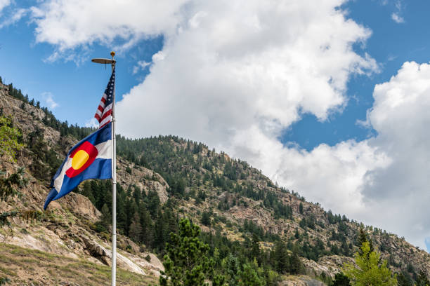 istock Colorado flag in Georgetown. 1389579519