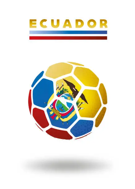 Vector illustration of Ecuador soccer ball on white background