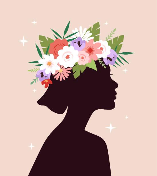 ilustraciones, imágenes clip art, dibujos animados e iconos de stock de mujer con flores - black civil rights