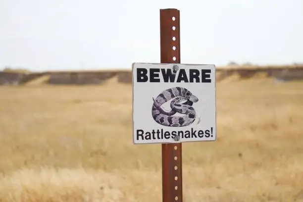 Sign warning of rattlesnakes