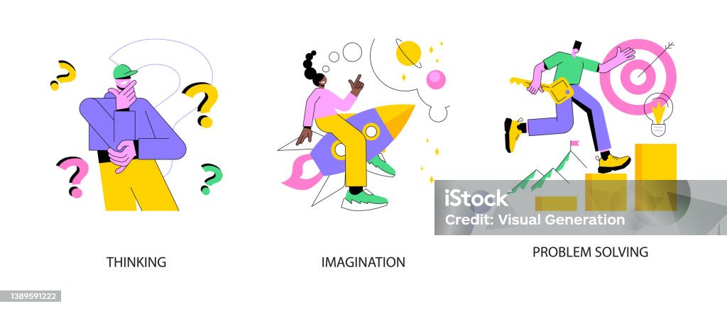 Abstract Thinking Task Brain Activity Abstract Concept Vector Illustrations Stock Illustration ...