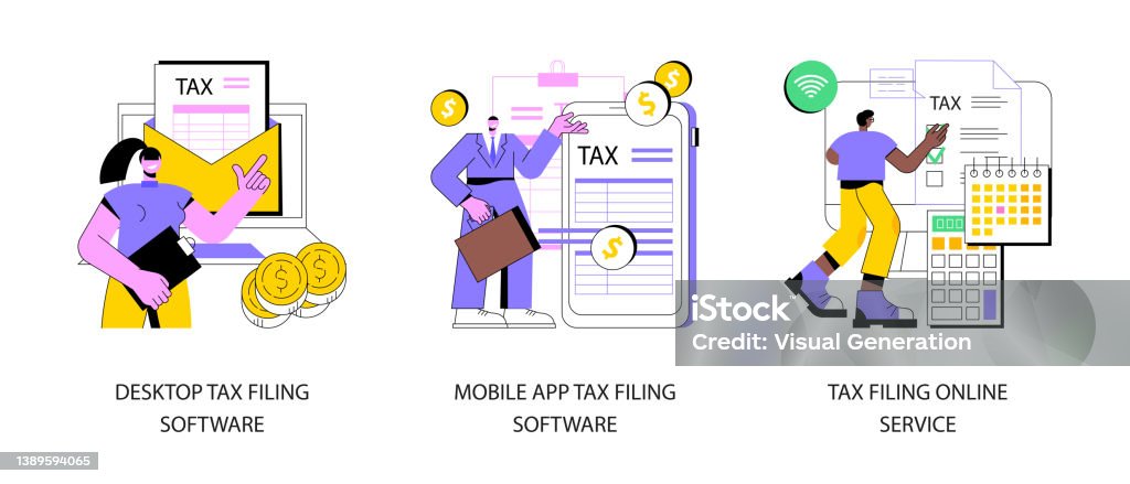 Tax Program Graphics Tax Software Program Abstract Concept Vector Illustrations Stock ...