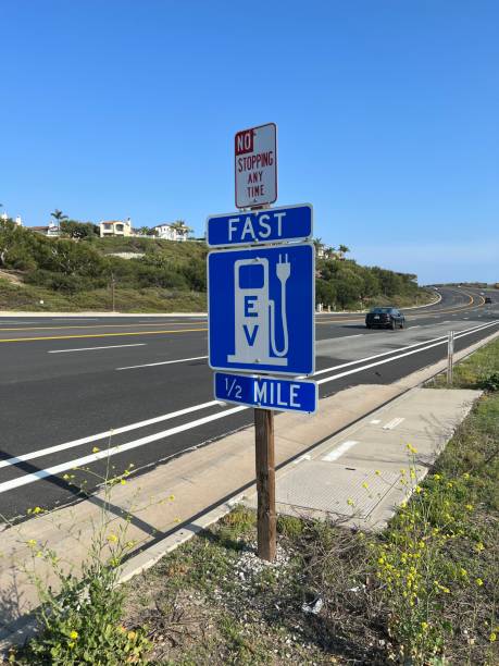 Sign for Electric Vehicle Fast Charging Station