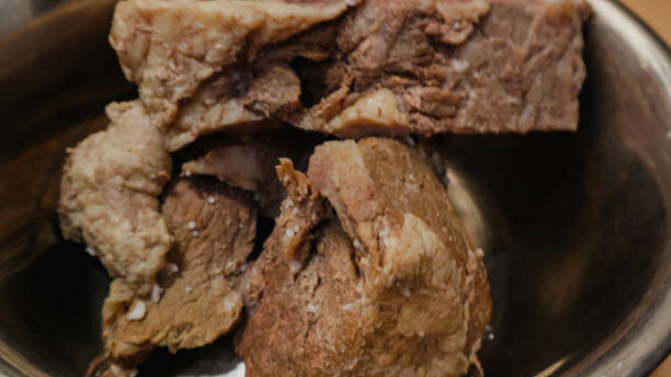 istock Steamed meat is ready to be processed into various types of dishes 1389603673