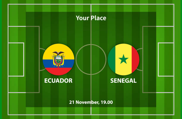 ecuador versus senegal football or soccer poster - alinhamentos do real madrid contra o fc barcelona 幅插畫檔、美工圖案、卡通及圖標