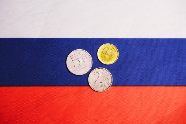istock Russian ruble gold and silver coins 1389610343