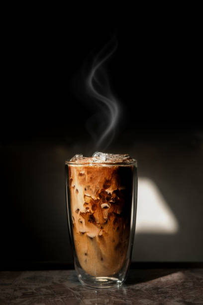 Glass of coffee on the table