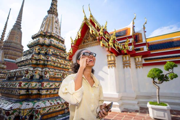 istock Young woman is solo traveller. 1389612107