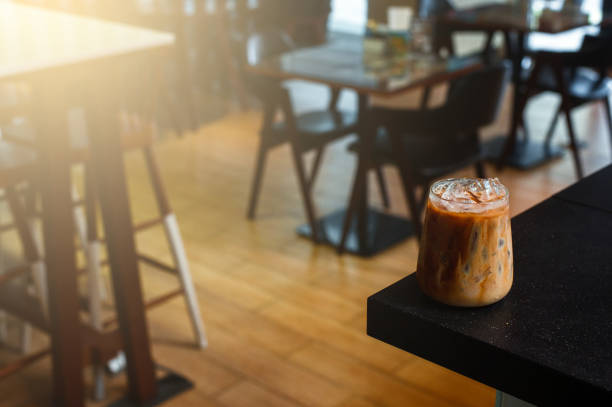 Glass of coffee on the table