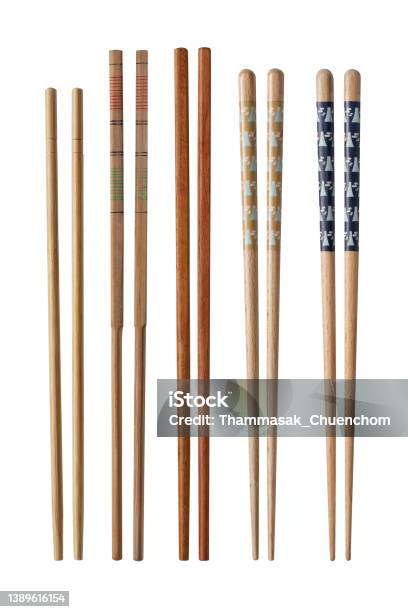 Chopsticks Made From Wood Stock Photo - Download Image Now - Chopsticks, Sushi, White Background