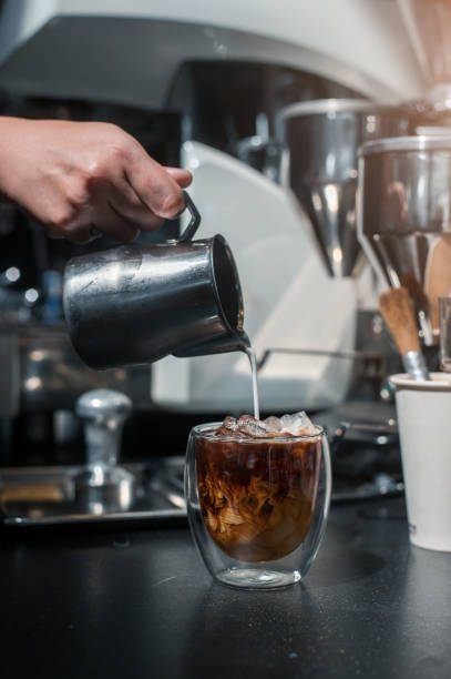 istock Glass of coffee on the table 1389616925
