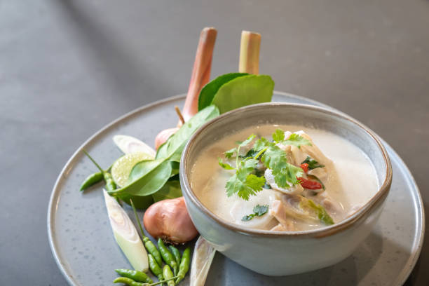 istock Coconut milk with chicken soup, Delicious Thai Menu are shot in studio light. 1389618447