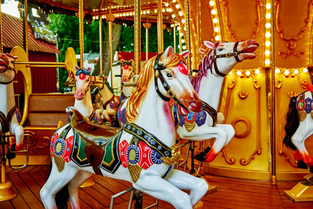 istock Horse carousel at amusement park 1389622024