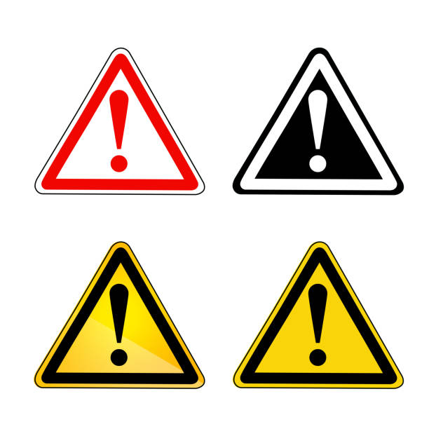 Warning Sign 4d 70+ 4 Way Road Sign Stock Illustrations, Royalty-Free Vector Graphics ...