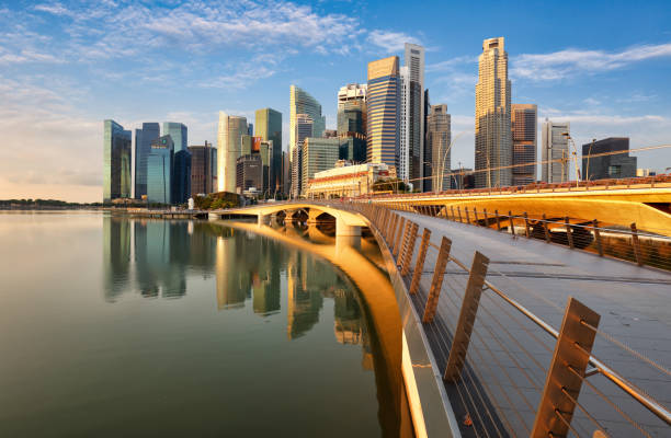 Singapore downtown at the sunrise Singapore downtown at the sunrise singapore stock pictures, royalty-free photos & images