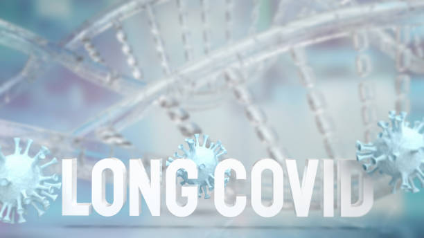 istock The long covid text and virus for sci or medical concept 3d rendering 1389624729